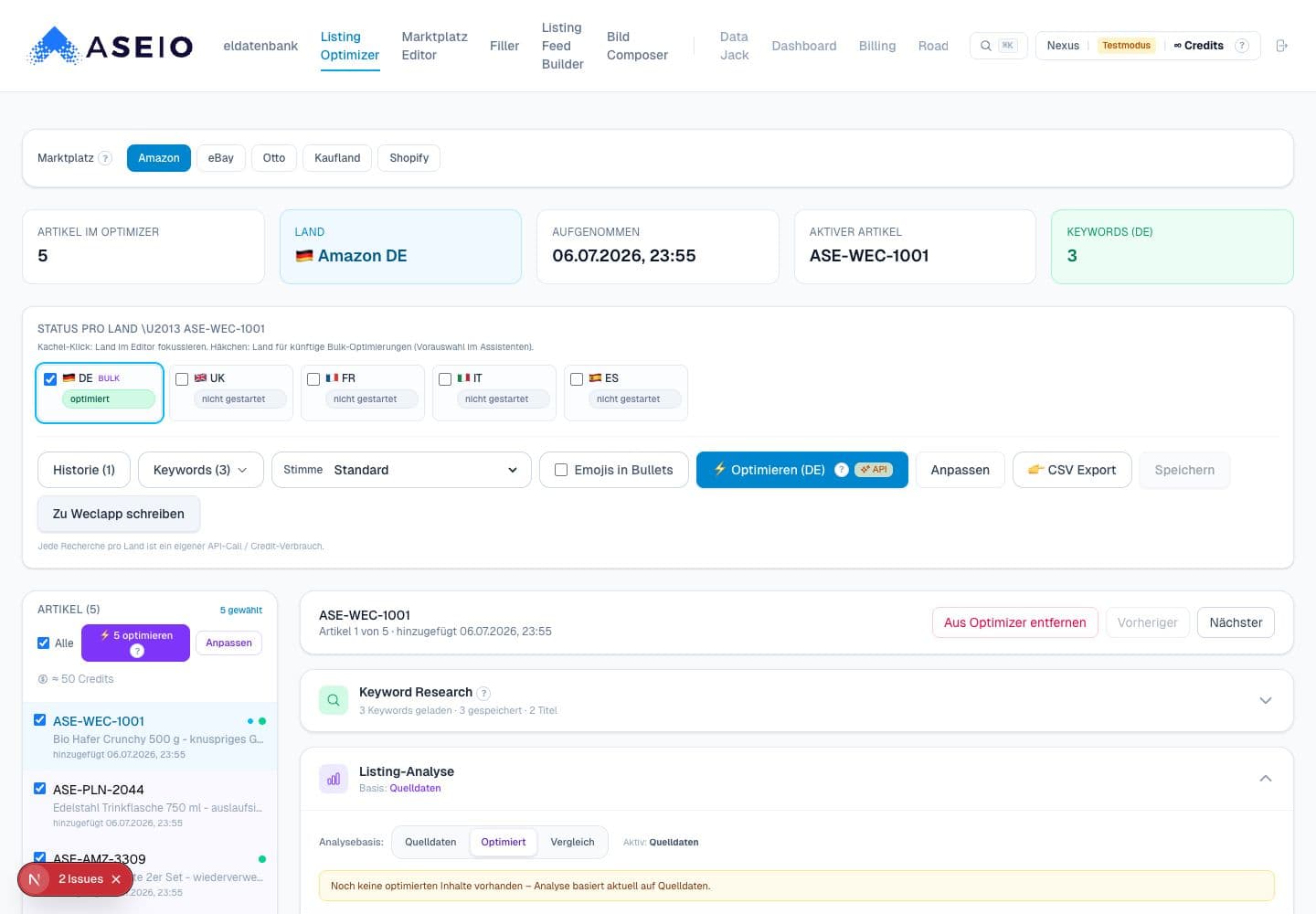 Optimize Screen aus ASEIO