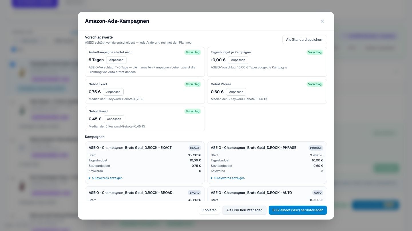 Screenshot: Einlesen → Optimieren → Werben: ein Kreislauf