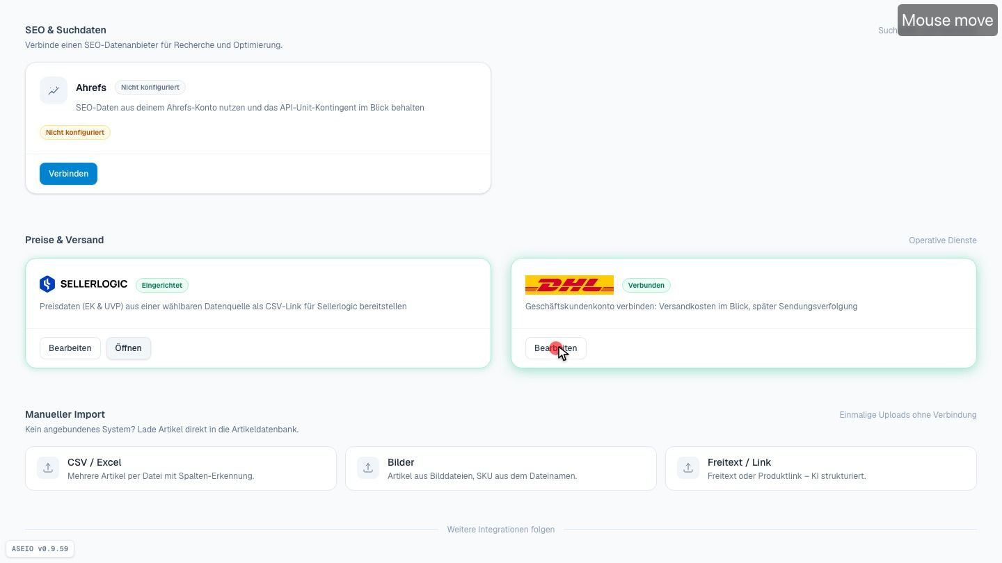 Screenshot: Badge „Verbunden“ — ändern & trennen über „Bearbeiten“
