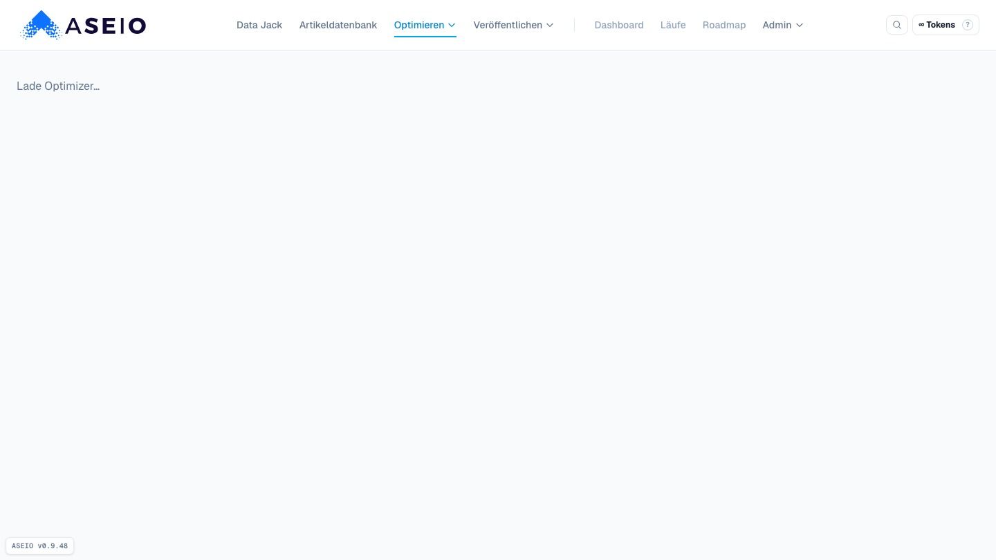 Screenshot: Weiter in den Optimizer