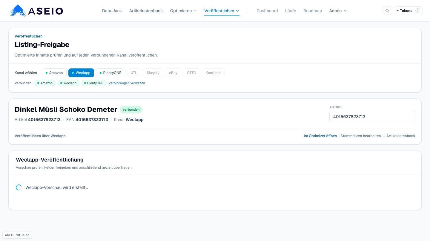 Screenshot: Texte aus dem Optimizer → weiter zur Listing-Freigabe