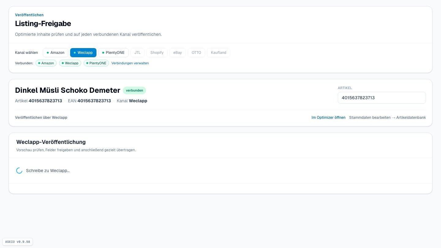 Screenshot: Neuanlage läuft — mit Kontroll-Readback (gerafft)