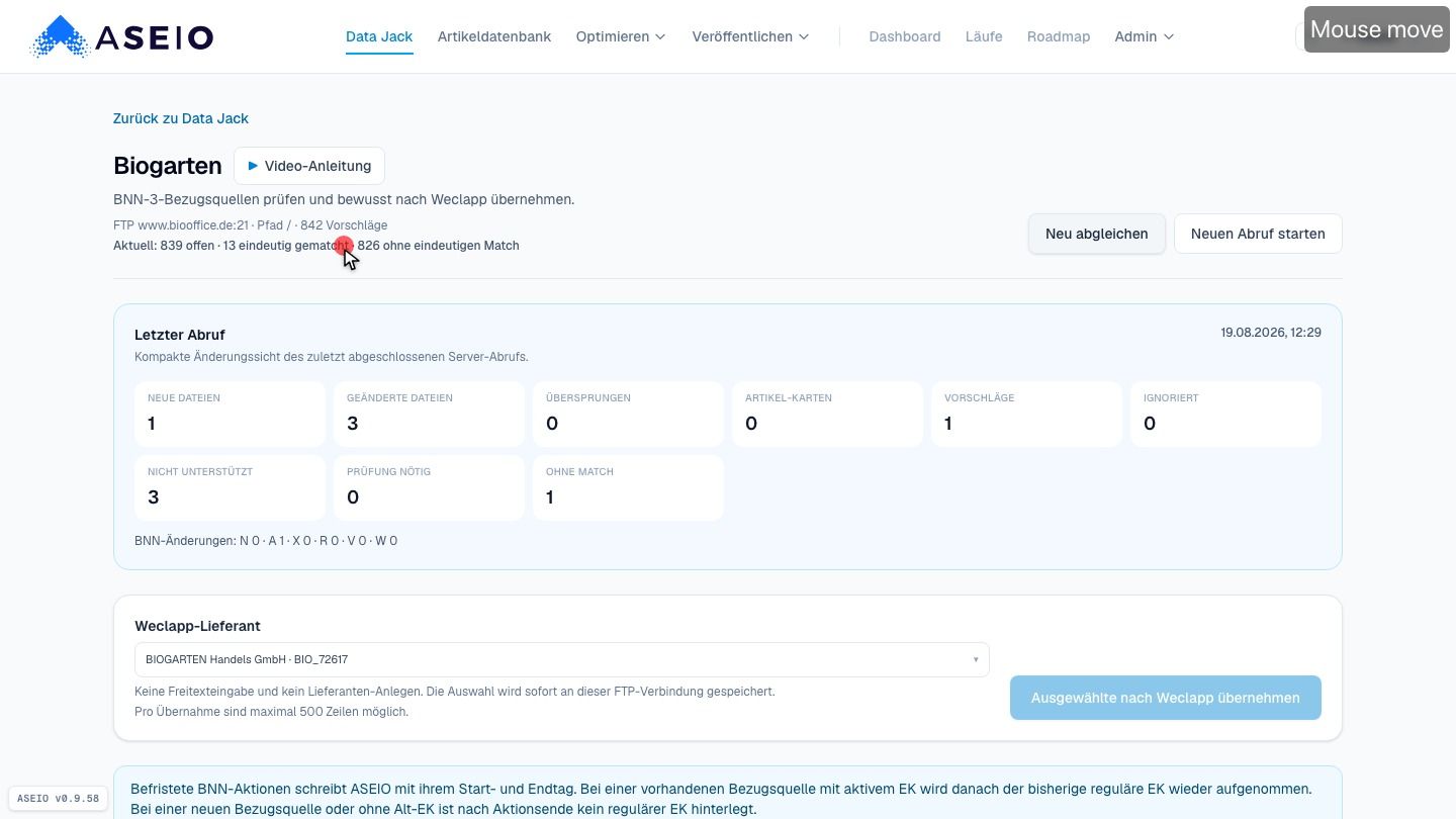 Screenshot: Jede Listen-Zeile = ein Vorschlag — du entscheidest