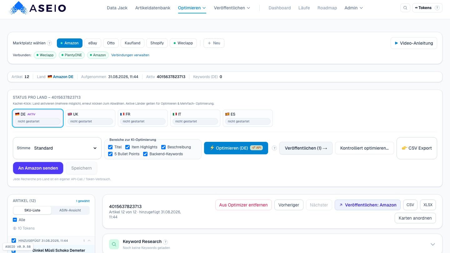 Screenshot: Arbeitsliste: nur was du bewusst hierher geschickt hast