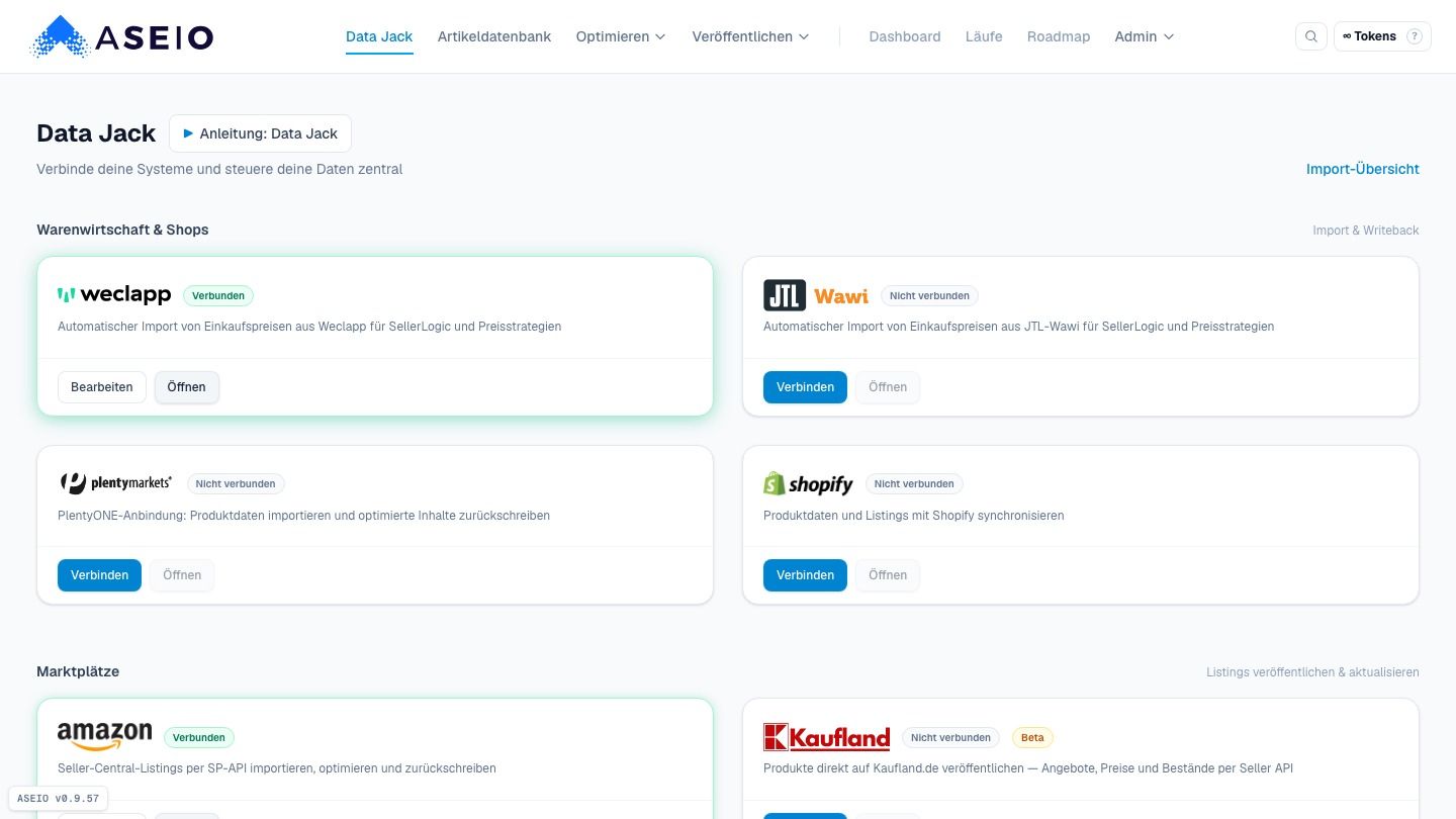 Screenshot: In Weclapp: Mein Profil → API-Token kopieren